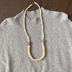 Handmade Boho Wood Disk Necklace